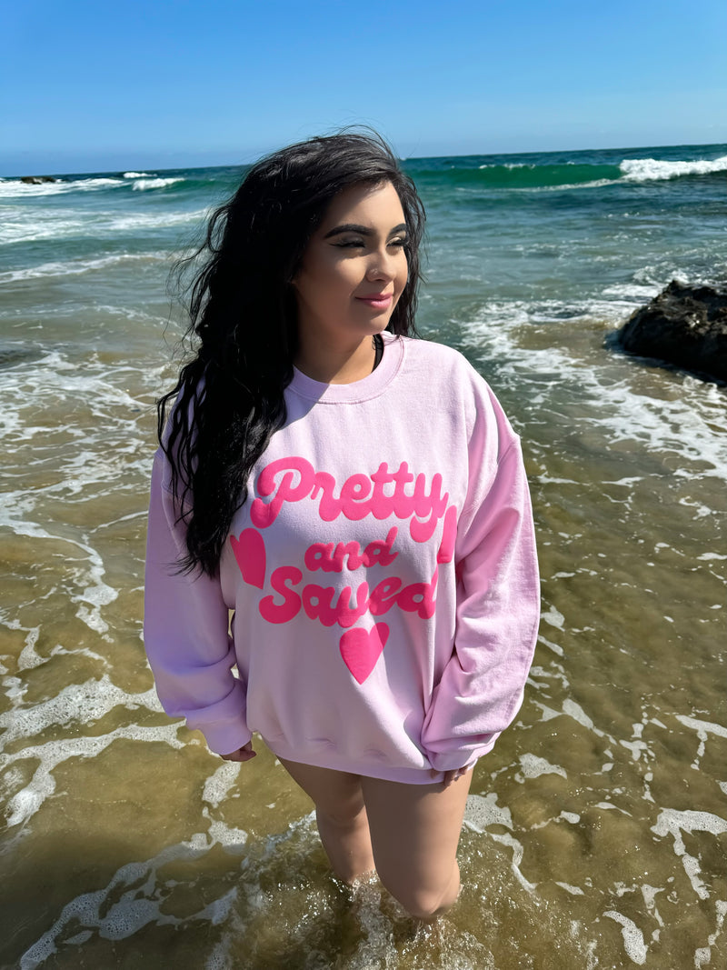 Pretty And Saved Crewneck - Pink