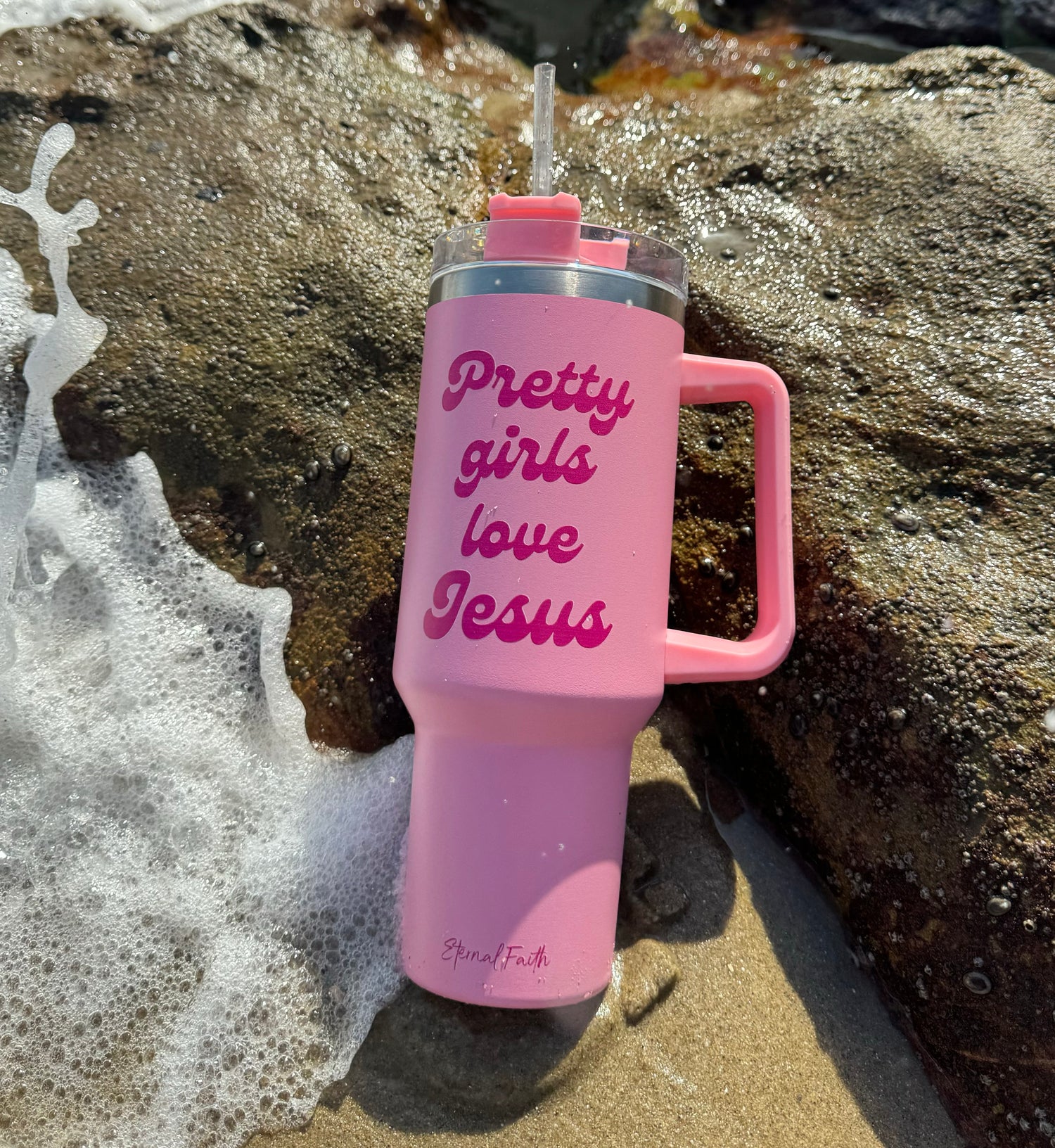 Pretty Girls Love Jesus Tumbler (Pink)