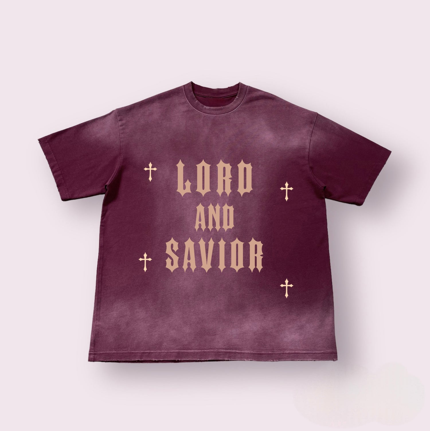 Lord And Savior Bleach Wash - Burgandy